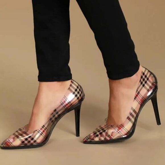 Wild Diva Shoes - WILD DIVA PLAID POINTED TOE HIGH HEEL STILETTOS PUMP S2